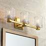 Possini Euro Sari 22" Wide Glass and Gold 3-Light Luxe Bath Light