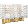 Possini Euro Sari 22" Wide Glass and Gold 3-Light Luxe Bath Light