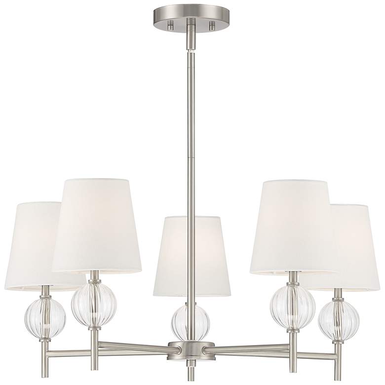 Image 7 Possini Euro Sariac 24 3/4 inch Wide Brushed Nickel 5-Light Chandelier more views