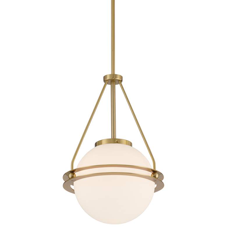 Image 3 Possini Euro Saturna 13" Wide Soft Gold Globe Pendant Light