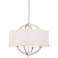 Possini Euro Saturna 21" Nickel and Linen Shade Modern Drum Pendant