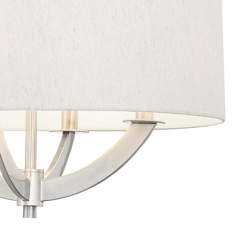 Image 4 Possini Euro Saturna 21" Nickel and Linen Shade Modern Drum Pendant more views