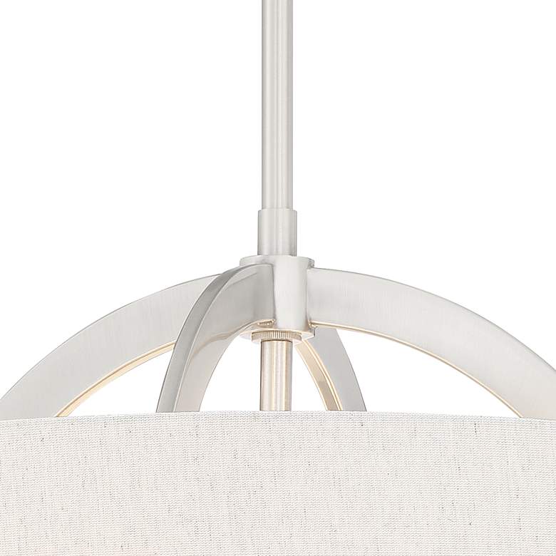 Image 5 Possini Euro Saturna 21" Nickel and Linen Shade Modern Drum Pendant more views