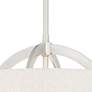 5_Possini Euro Saturna 21" Nickel and Linen Shade Modern Drum Pendant more views