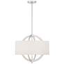 7_Possini Euro Saturna 21" Nickel and Linen Shade Modern Drum Pendant more views