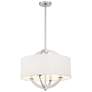 Possini Euro Saturna 21" Nickel and Linen Shade Modern Drum Pendant in scene