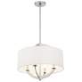 Possini Euro Saturna 21" Nickel and Linen Shade Modern Drum Pendant in scene