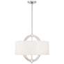 Possini Euro Saturna 21" Nickel and Linen Shade Modern Drum Pendant in scene