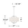 Possini Euro Saturna 21" Nickel and Linen Shade Modern Drum Pendant in scene