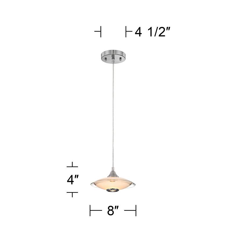 Image 6 Possini Euro Saucer 8 inch Wide Nickel and Glass LED Modern Mini Pendant more views