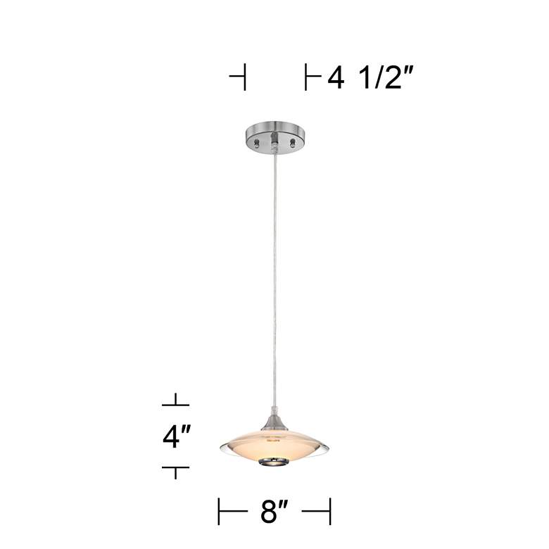 Image 6 Possini Euro Saucer 8" Wide Nickel and Glass LED Modern Mini Pendant more views