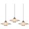 Possini Euro Saucer 8"W Nickel and Glass LED Mini Pendant Set of 3