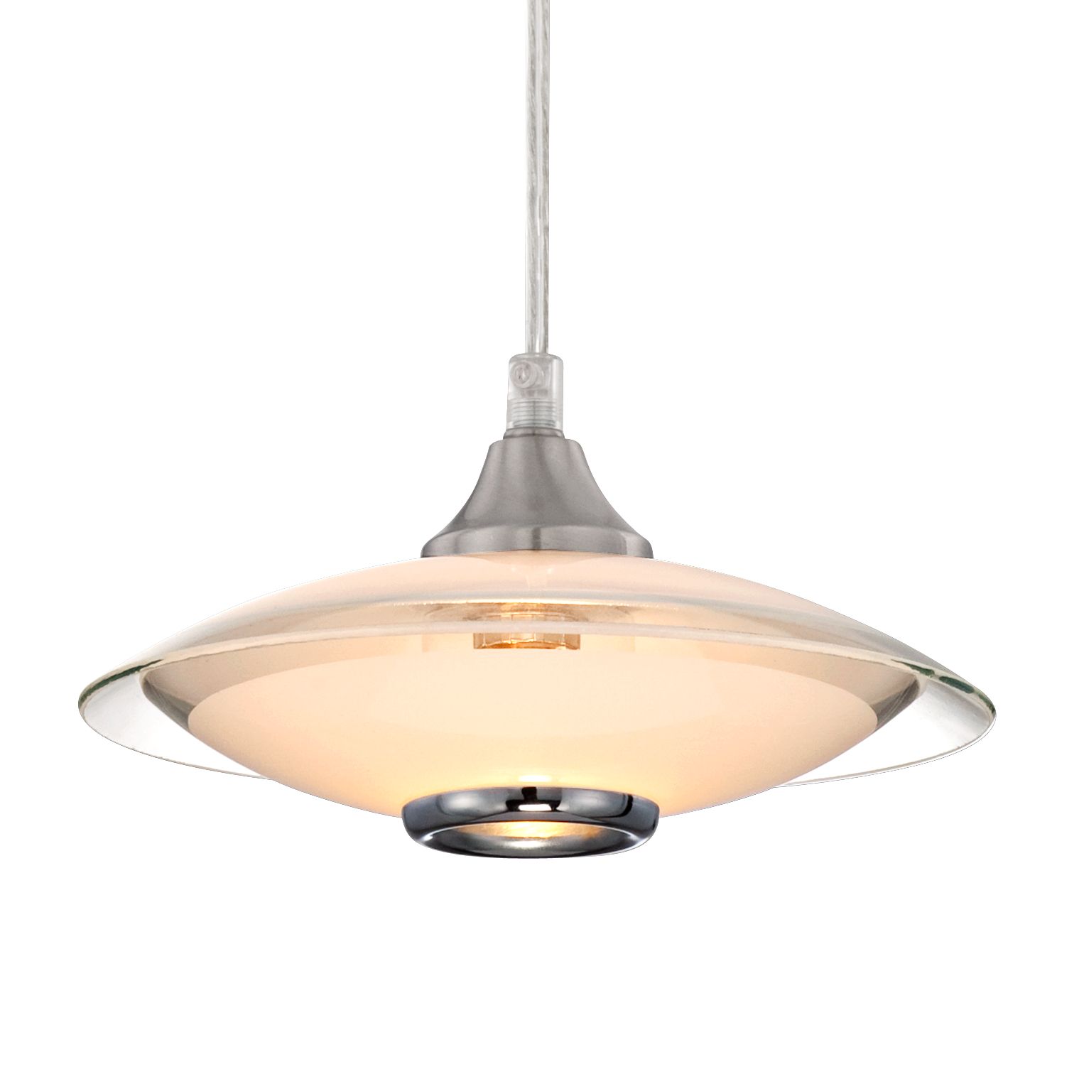 Image 4 Possini Euro Saucer 8"W Nickel and Glass LED Mini Pendant Set of 3 more views