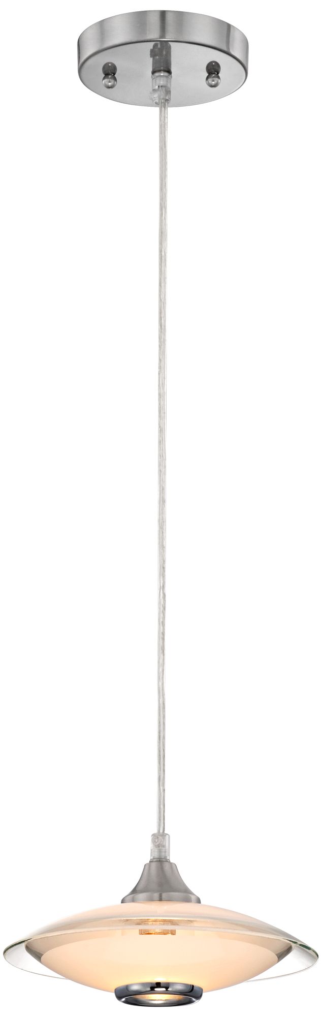 Image 6 Possini Euro Saucer 8"W Nickel and Glass LED Mini Pendant Set of 3 more views