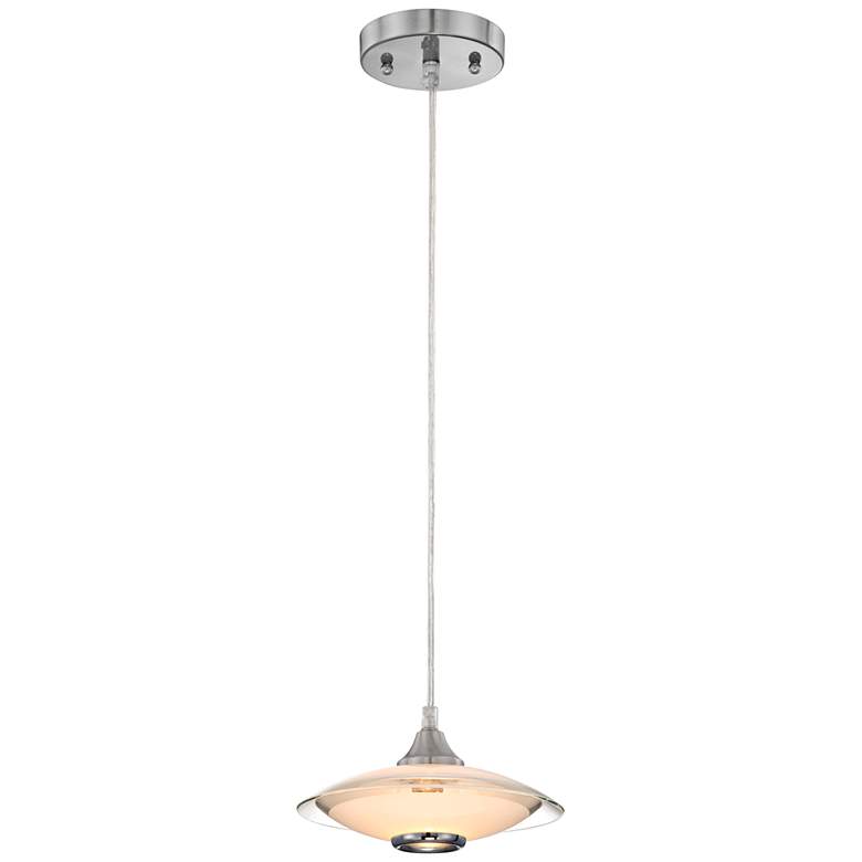 Image 4 Possini Euro Saucer 8"W Nickel and Glass LED Mini Pendant Set of 3 more views