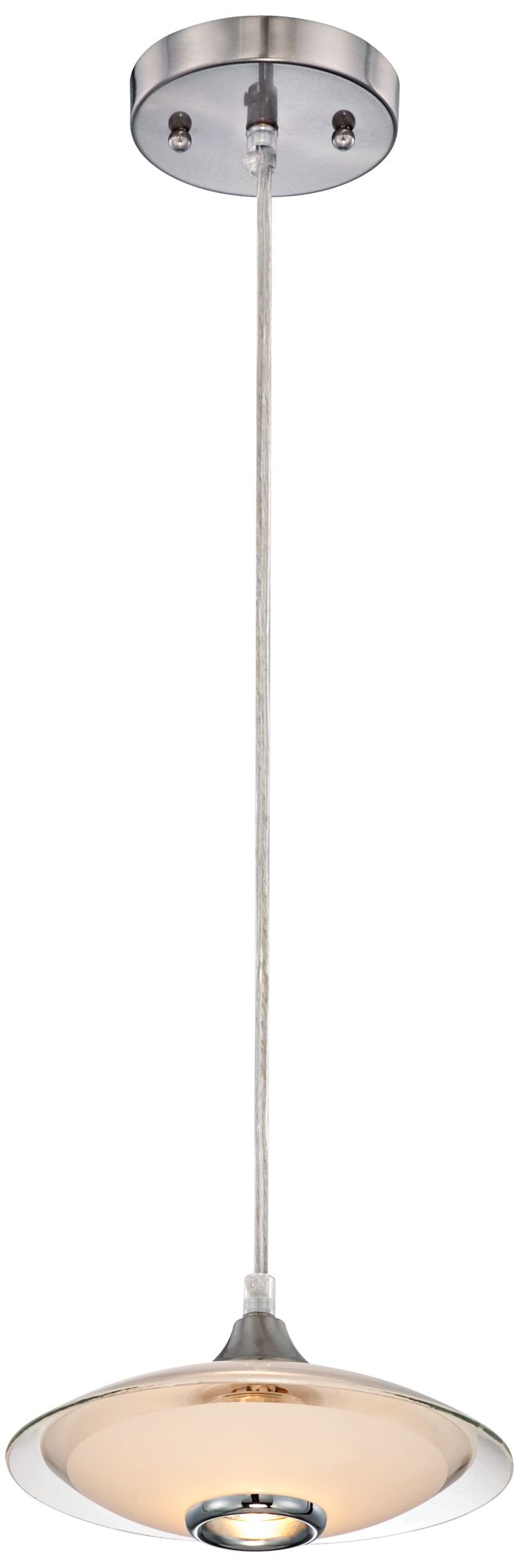 Image 7 Possini Euro Saucer 8"W Nickel and Glass LED Mini Pendant Set of 3 more views