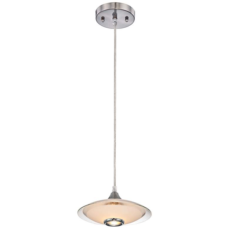 Image 5 Possini Euro Saucer 8"W Nickel and Glass LED Mini Pendant Set of 3 more views