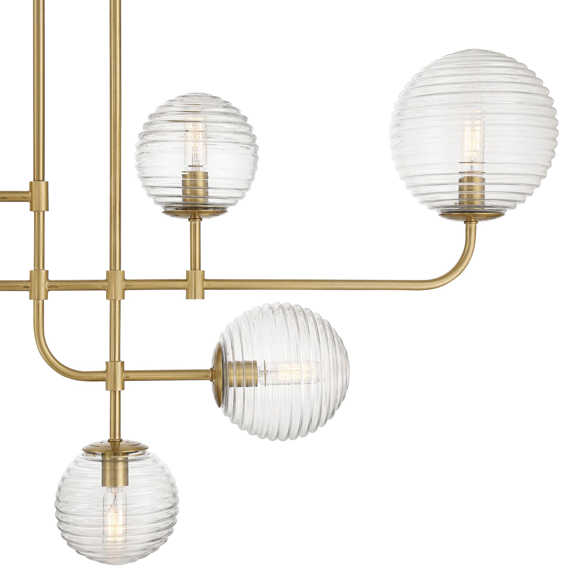 Image 5 Possini Euro Saunders 40" Wide Soft Gold Linear 6-Light Pendant Light more views