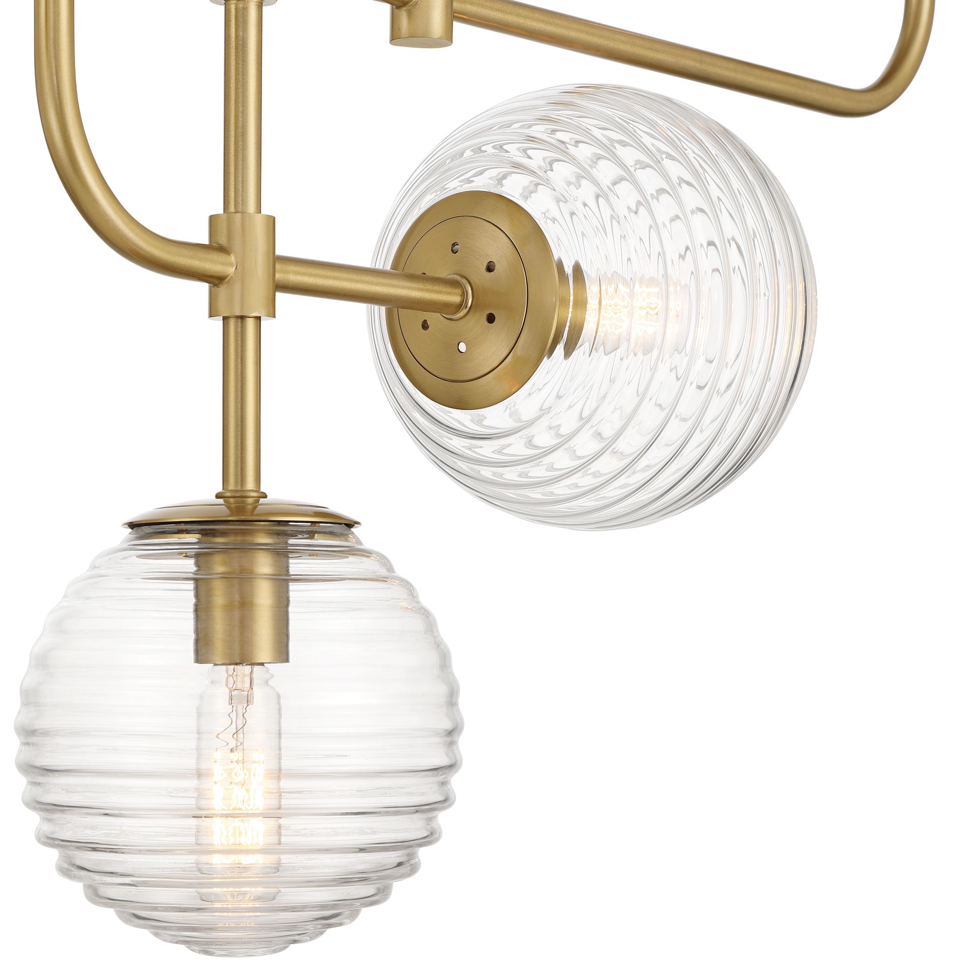 Image 6 Possini Euro Saunders 40" Wide Soft Gold Linear 6-Light Pendant Light more views