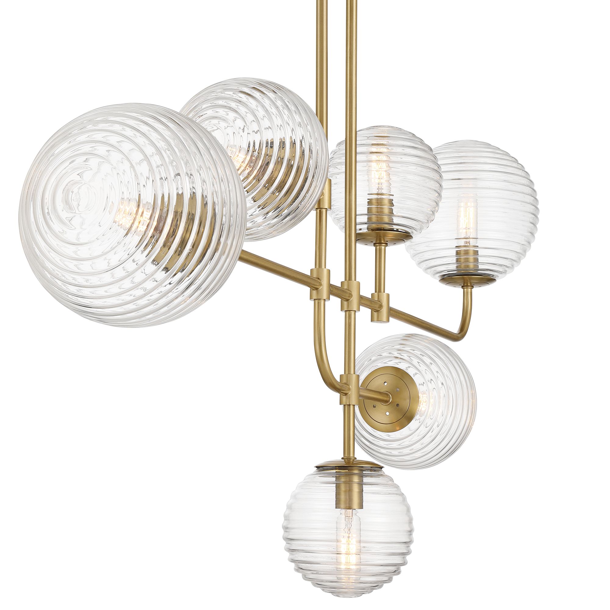 Image 7 Possini Euro Saunders 40" Wide Soft Gold Linear 6-Light Pendant Light more views