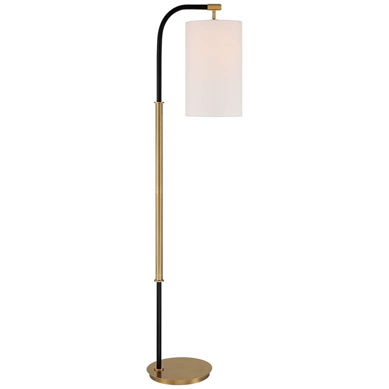 Image 3 Possini Euro Sausalito 67 inch Downbridge Black and Warm Gold Floor Lamp