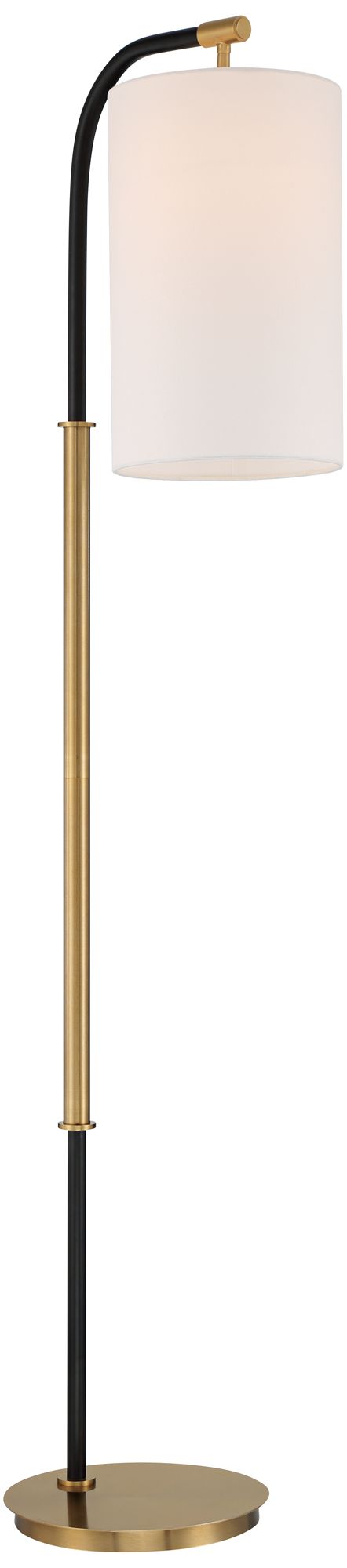 Possini Euro Sausalito 67" Downbridge Black and Warm Gold Floor Lamp in scene