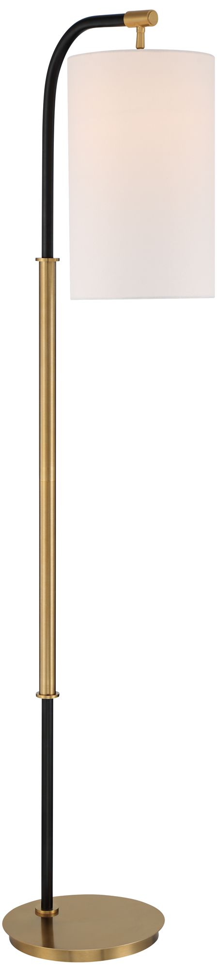 Possini Euro Sausalito 67" Downbridge Black and Warm Gold Floor Lamp in scene