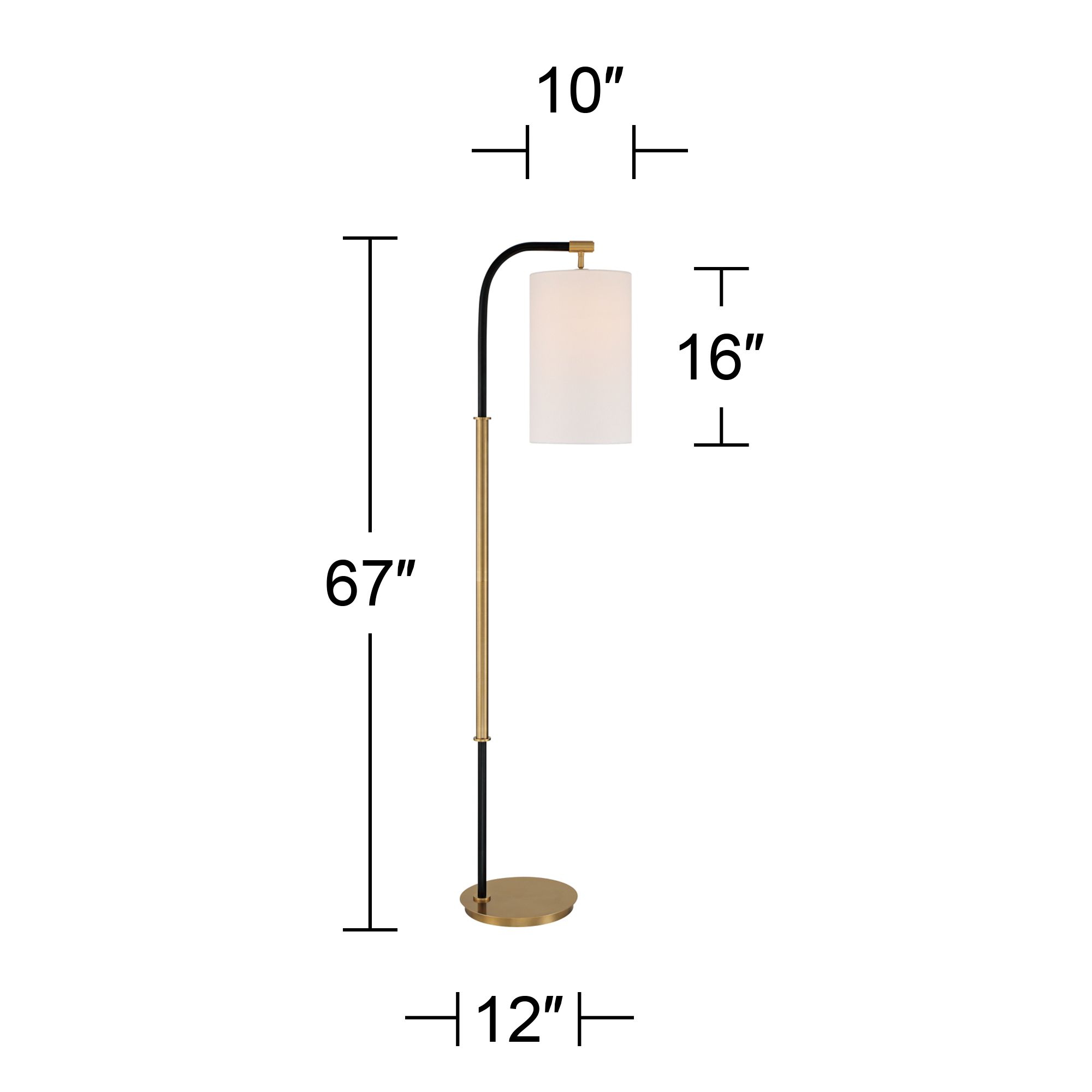 Possini Euro Sausalito 67" Downbridge Black and Warm Gold Floor Lamp in scene