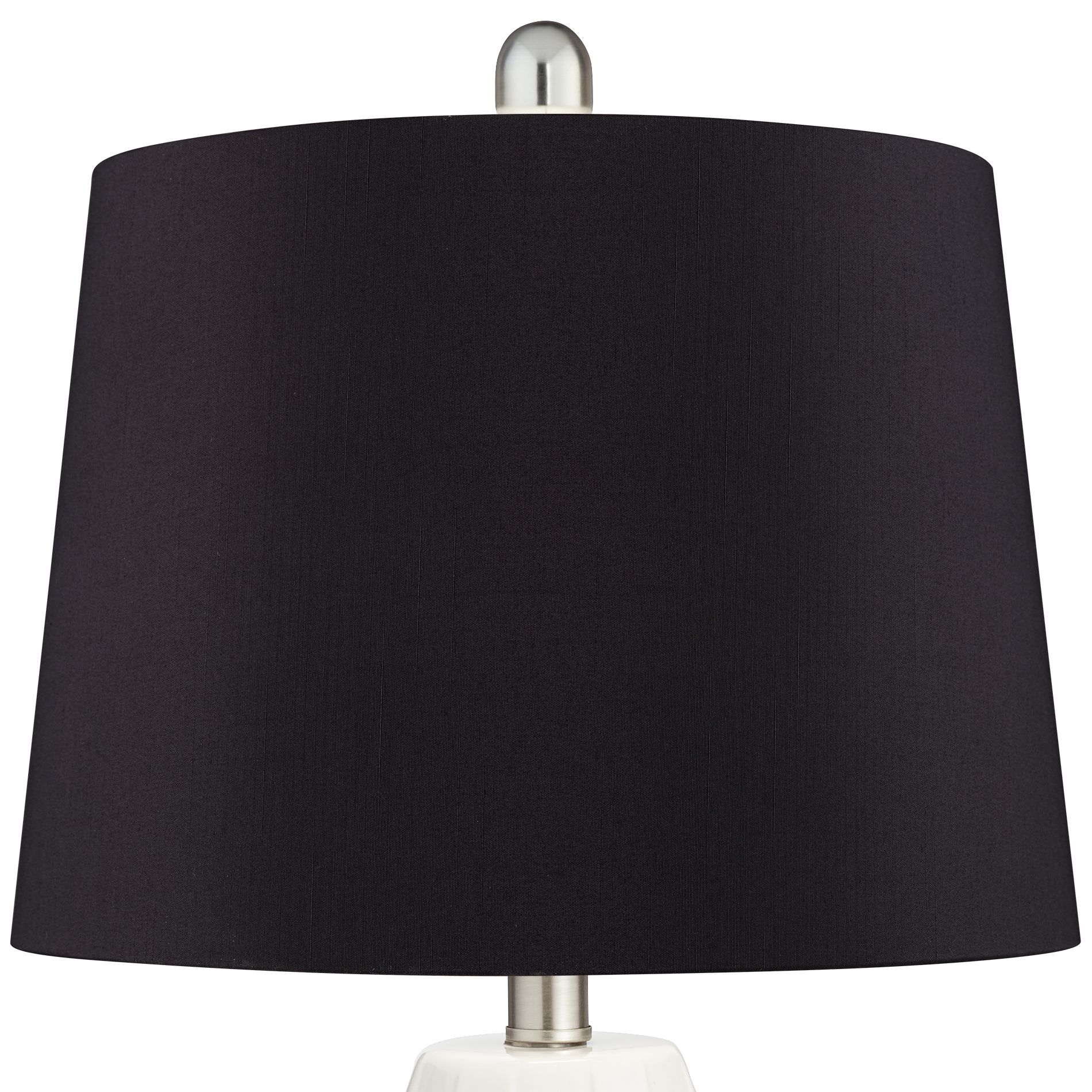 Image 2 Possini Euro Scalloped Ceramic White and Black LED Lamps Set of 2 more views