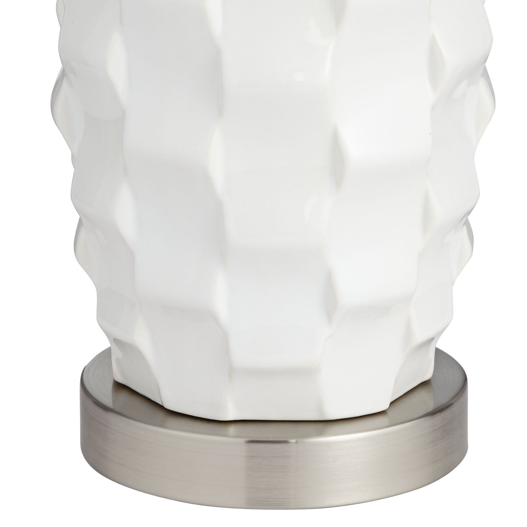 Image 3 Possini Euro Scalloped Ceramic White and Black LED Lamps Set of 2 more views