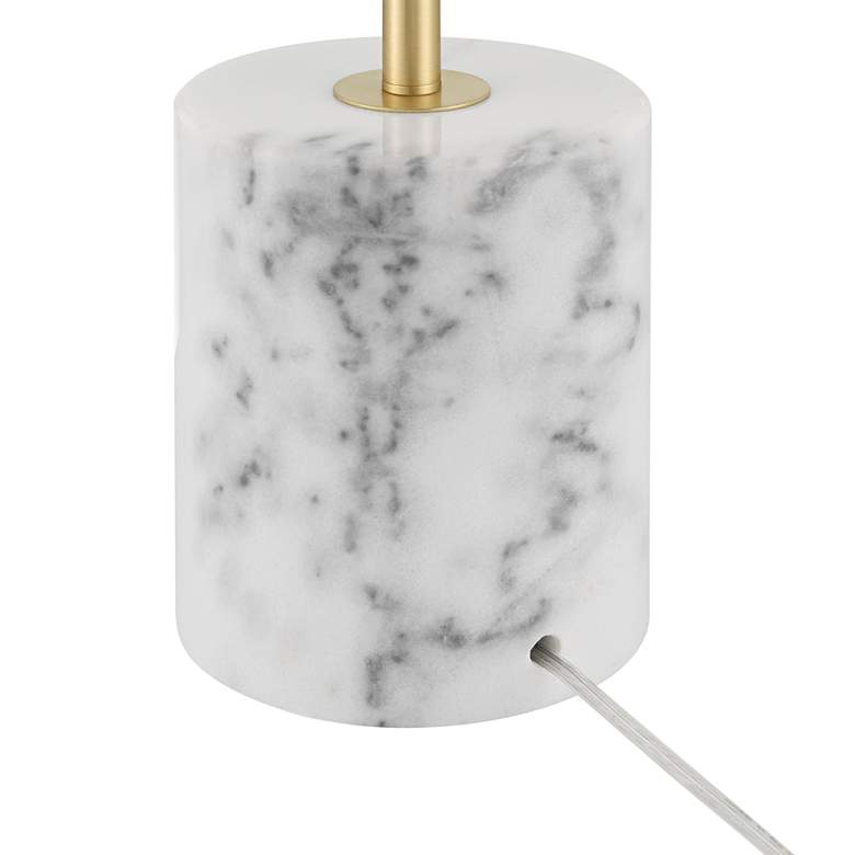Image 7 Possini Euro Scava 61 1/2" High Antique Brass and Marble Floor Lamp more views