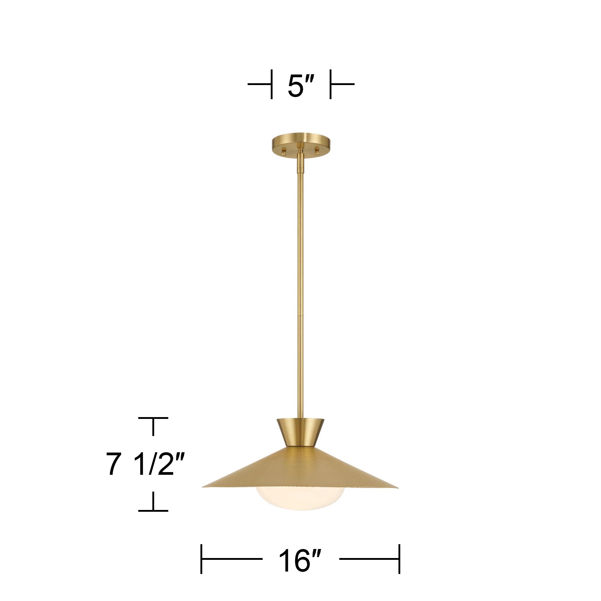 Possini Euro Scherer 16" Wide Antique Brass Pendant Light
