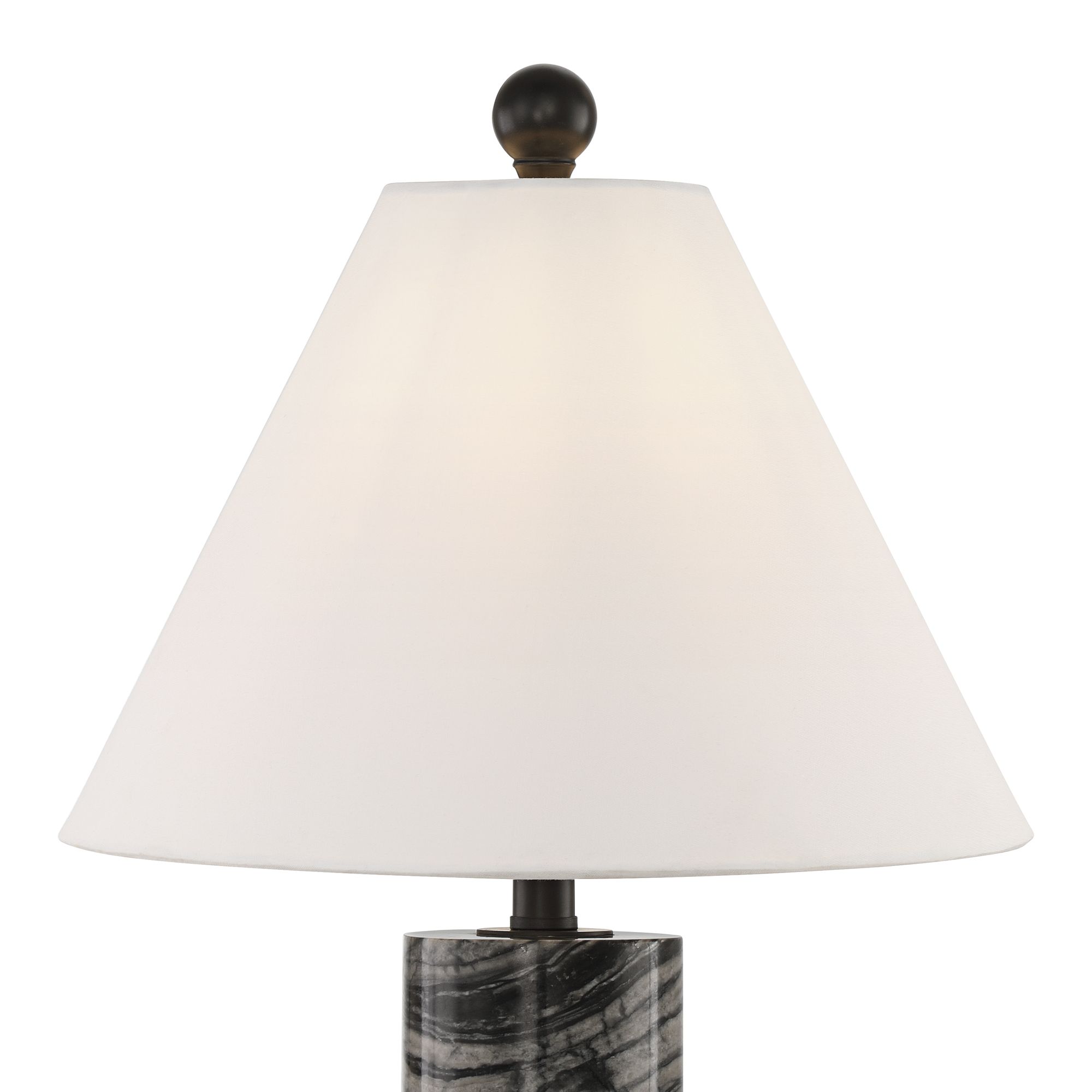 Image 2 Possini Euro Schiavo 18 3/4" High Black Gray Marble Pillar Table Lamp more views