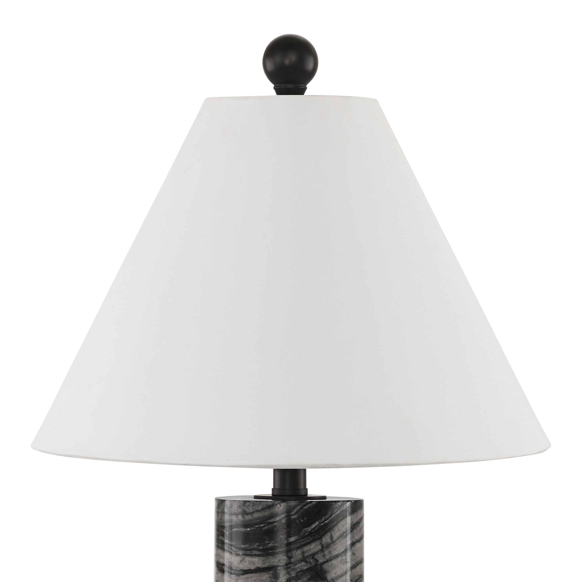 Image 3 Possini Euro Schiavo 18 3/4" High Black Gray Marble Pillar Table Lamp more views