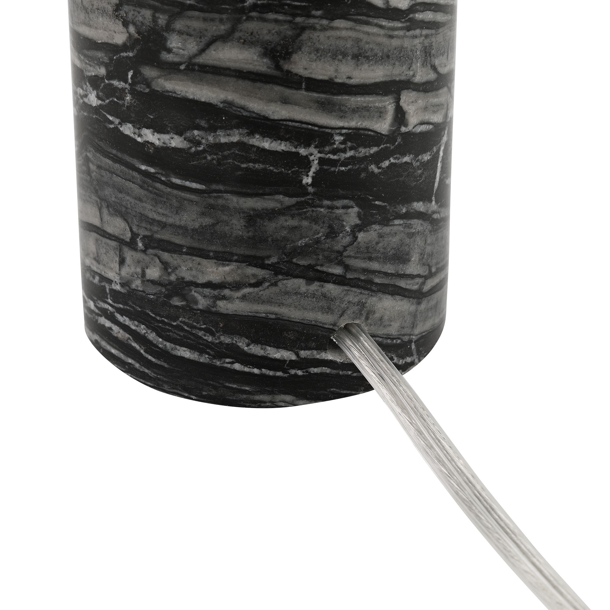 Image 7 Possini Euro Schiavo 18 3/4" High Black Gray Marble Pillar Table Lamp more views