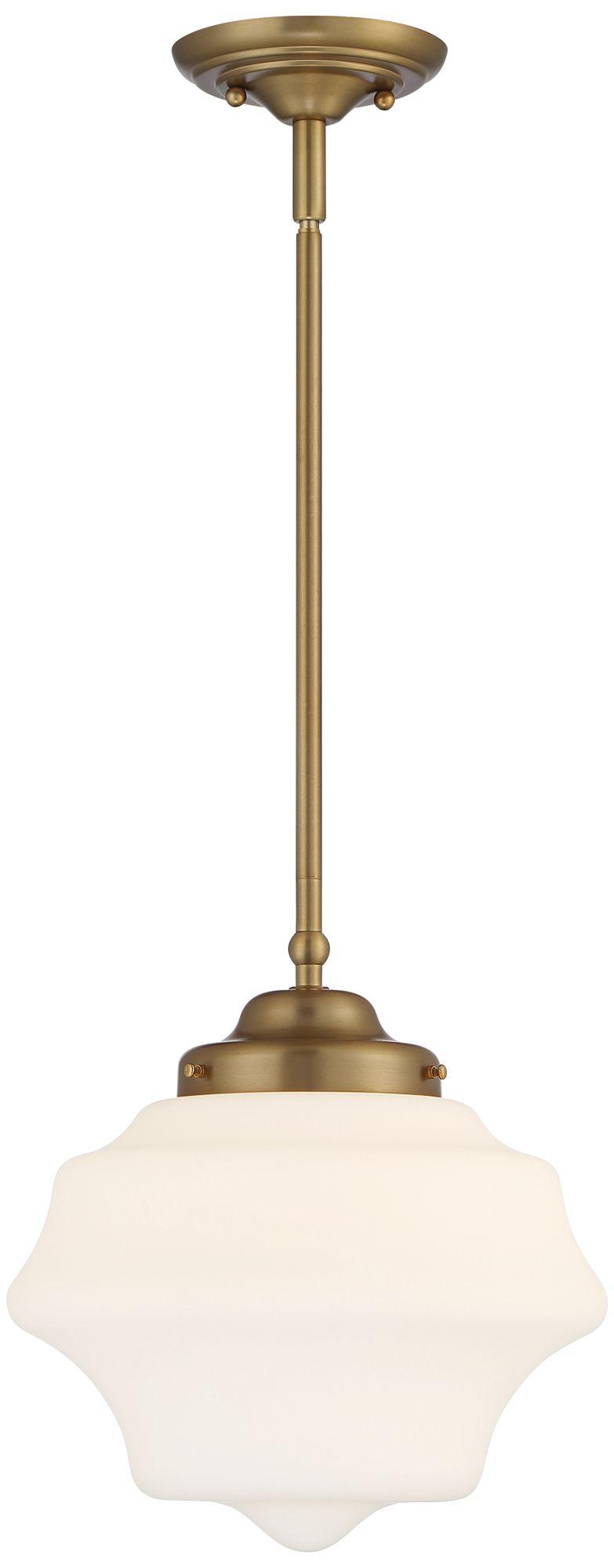 Image 5 Possini Euro Schoolhouse 11" Soft Gold Opal Glass Mini Pendant more views