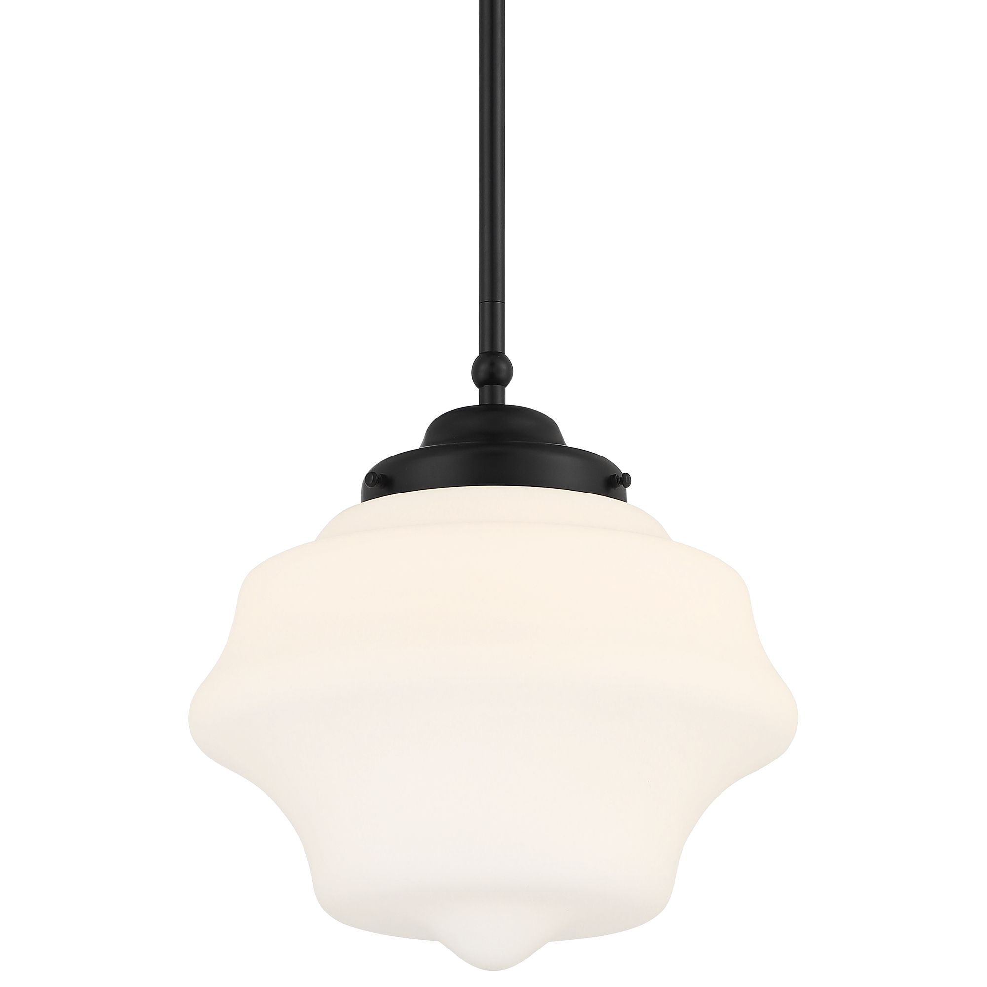 Image 2 Possini Euro Schoolhouse 11"W Black and Opal Schoolhouse Pendant Light