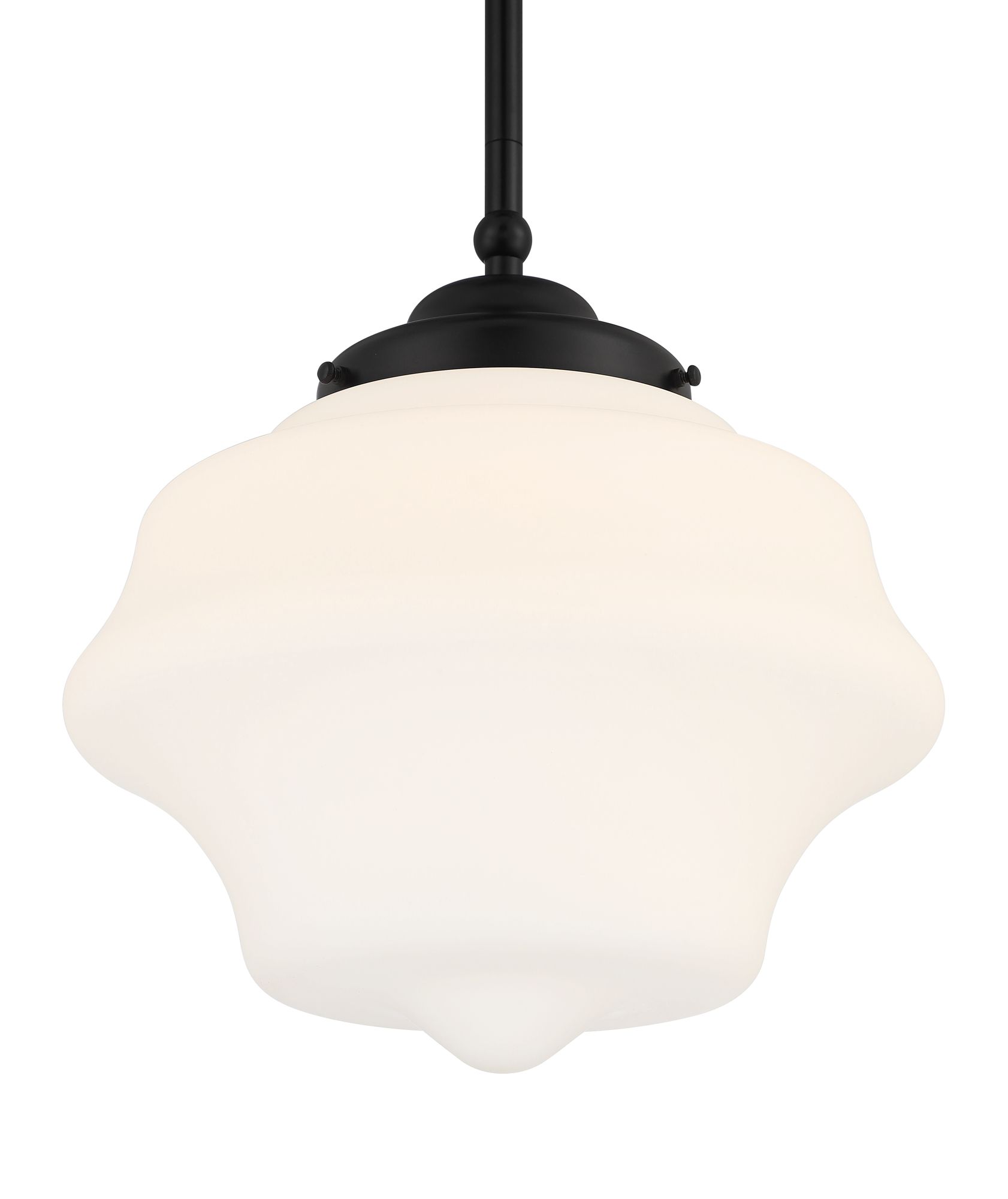 Image 3 Possini Euro Schoolhouse 11"W Black and Opal Schoolhouse Pendant Light more views
