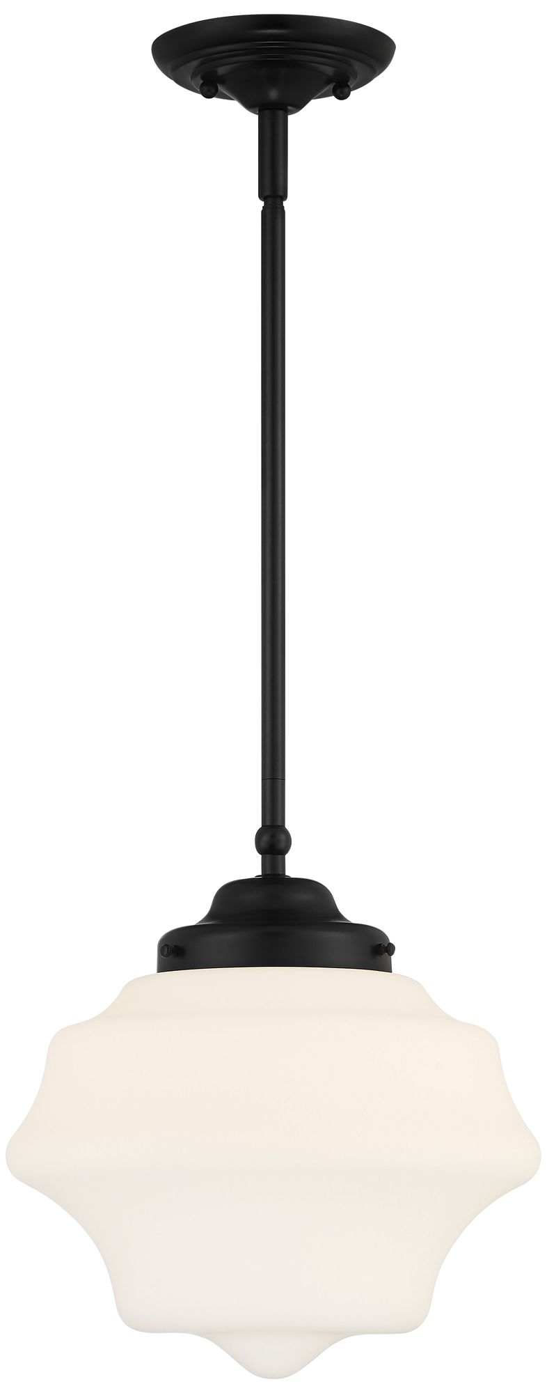Image 5 Possini Euro Schoolhouse 11"W Black and Opal Schoolhouse Pendant Light more views