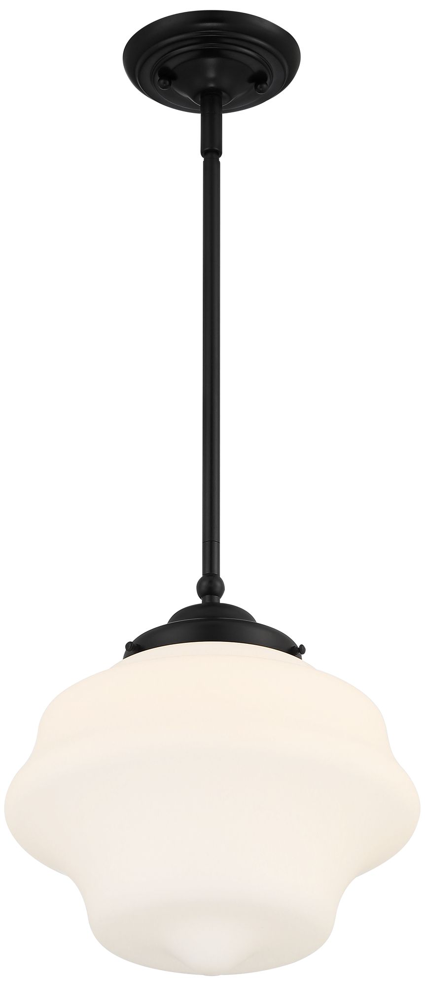 Image 6 Possini Euro Schoolhouse 11"W Black and Opal Schoolhouse Pendant Light more views