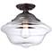 Possini Euro Schoolhouse 13" Wide Bronze LED Ceiling Light