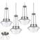 Possini Euro Schoolhouse Nickel 4-Light Swag Chandelier