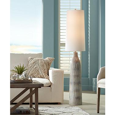 Possini Euro Scribe 66 1/2" Faux Wood Organic Modern Floor Lamp
