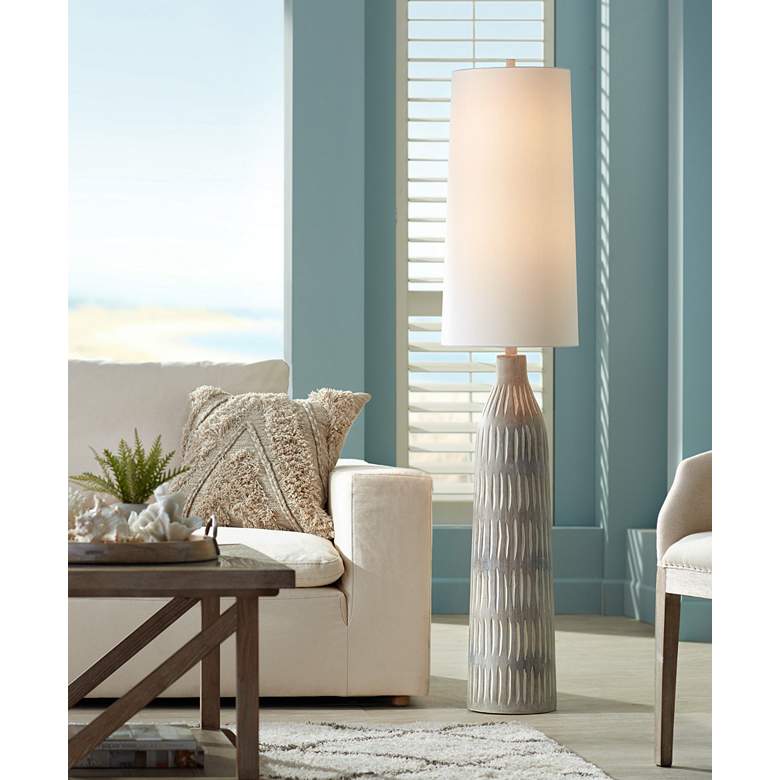 Image 2 Possini Euro Scribe 66 1/2" Faux Wood Organic Modern Floor Lamp