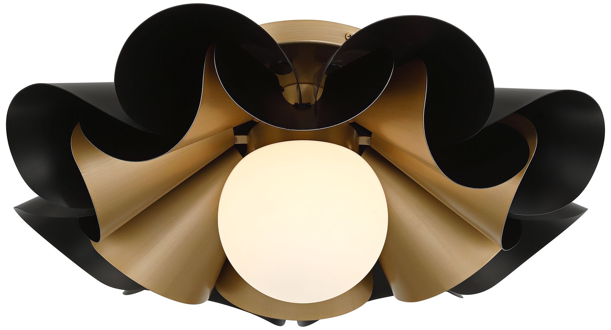 Image 2 Possini Euro Sedna 18"W Black and Warm Gold Ceiling Light