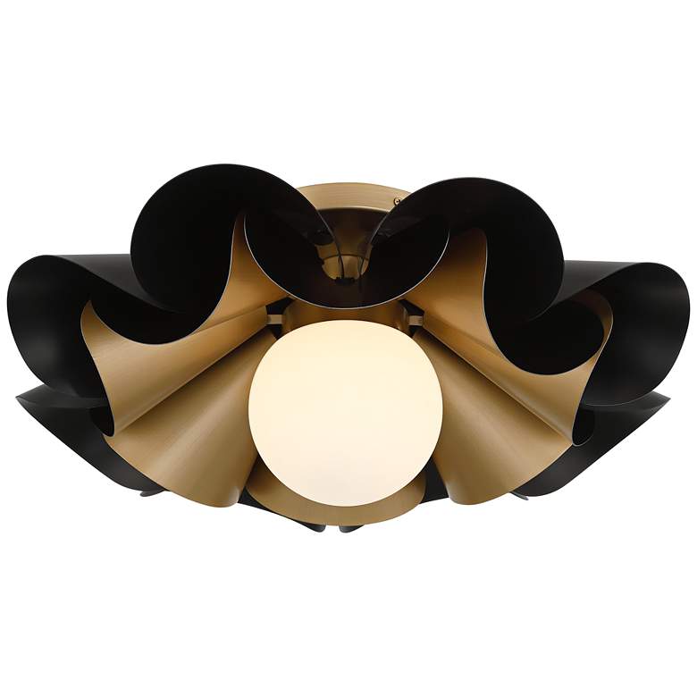 Image 2 Possini Euro Sedna 18"W Black and Warm Gold Ceiling Light