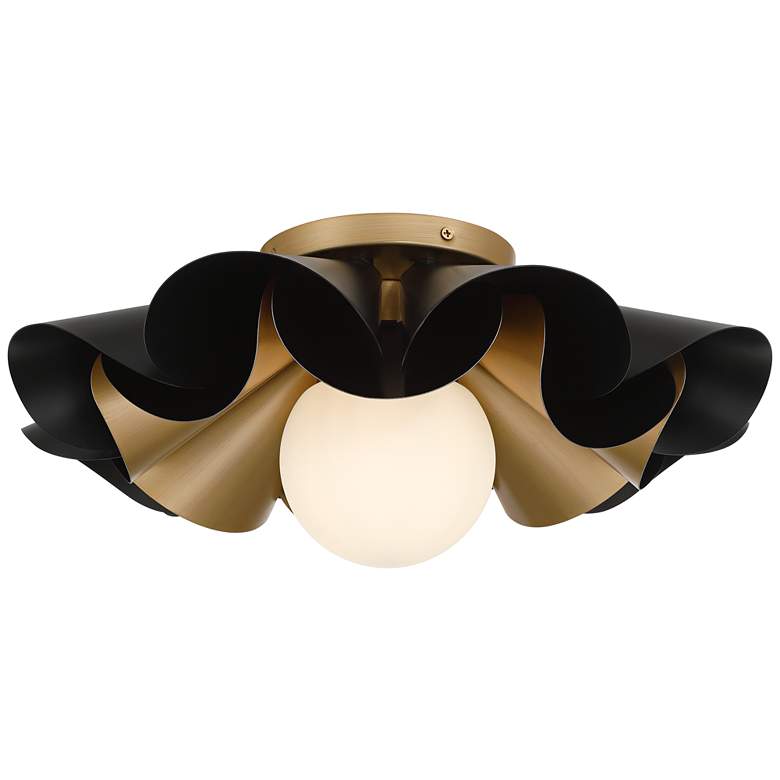 Image 7 Possini Euro Sedna 18"W Black and Warm Gold Ceiling Light more views