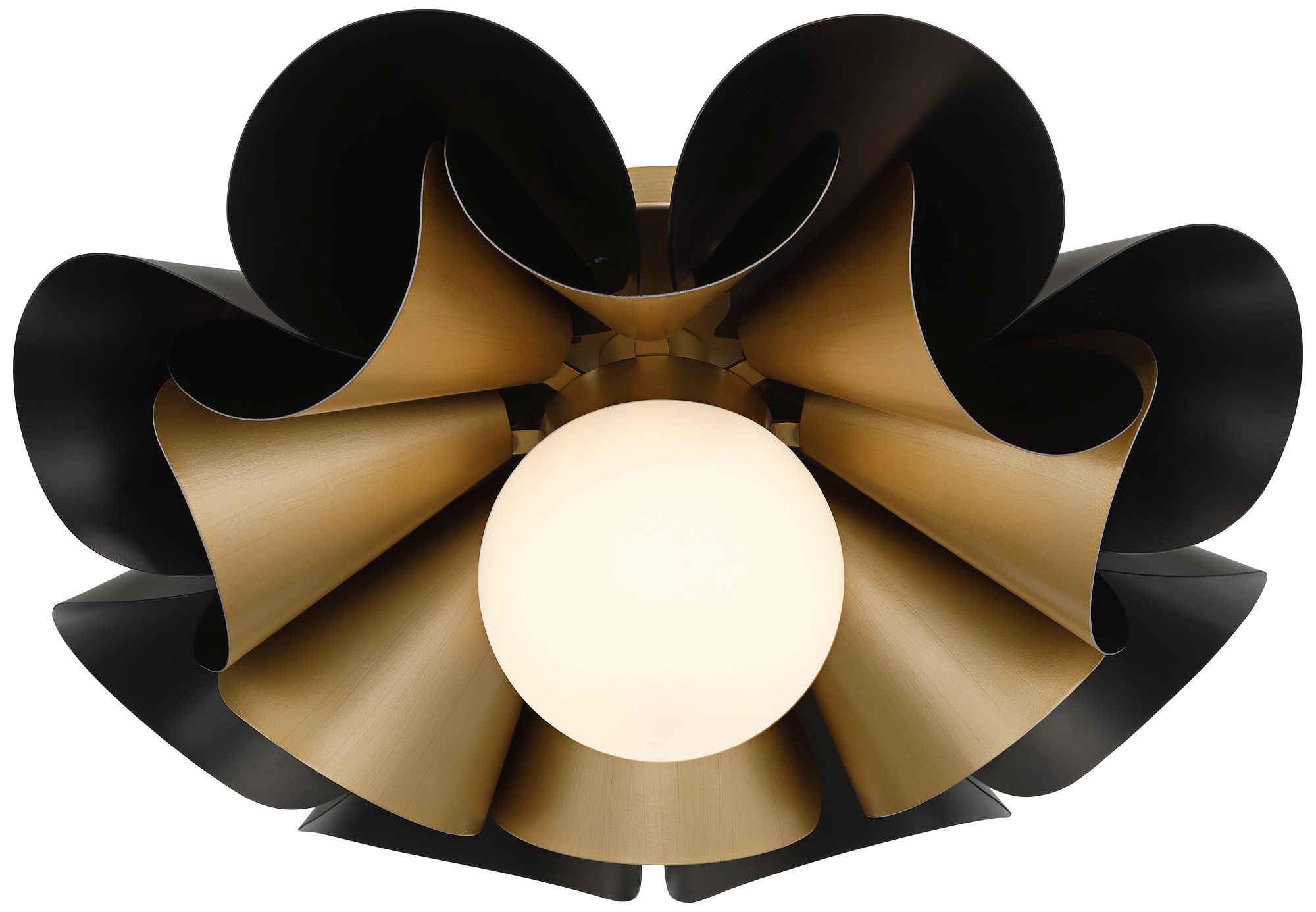 Possini Euro Sedna 18"W Black and Warm Gold Ceiling Light