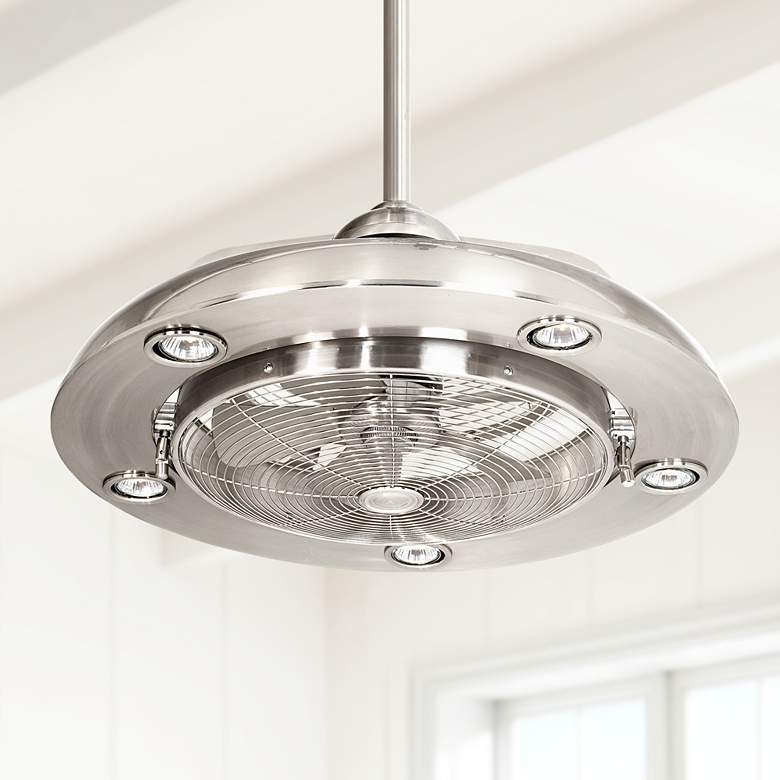Image 1 Possini Euro Segue 24"-W Brushed Nickel 5-Light Ceiling Fan