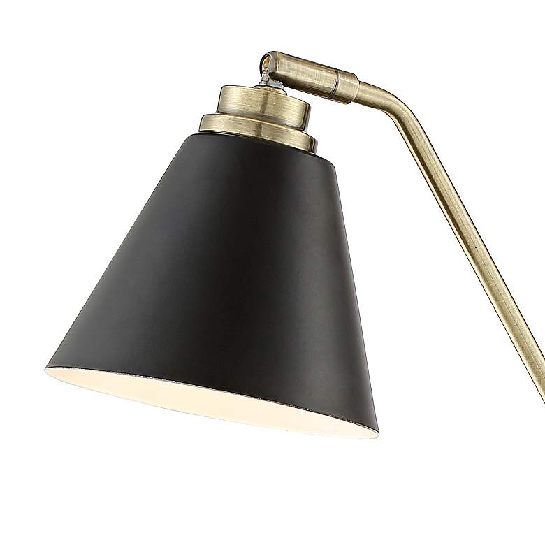 Image 3 Possini Euro Sentry 23" Black Antique Brass Desk Lamp with USB Port more views